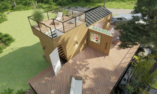 Draaibare keuken als hart van tiny house